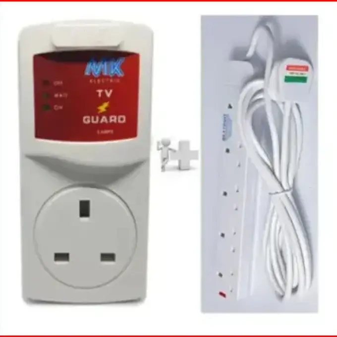MK TV Guard + FREE 4 Way Extension, Original Surge Protector Fridge Guard for Refrigerator, Freezer, TVs & Home Appliances – Voltage Protection Device | TV Guard Kenya | Fridge Guard Kenya