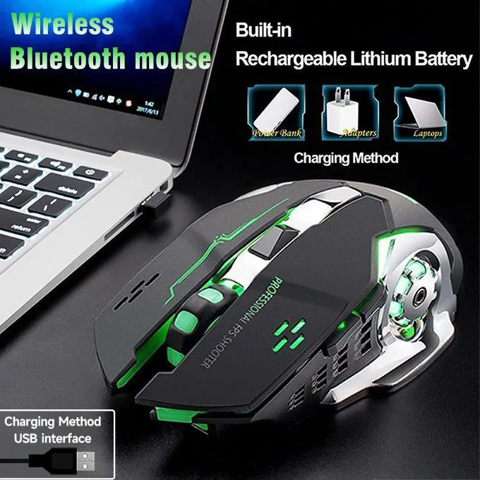 Mouse | Wireless Mouse | Wireless 2.4G Mouse Rechargeable 5.2 Bluetooth Silent Mouse