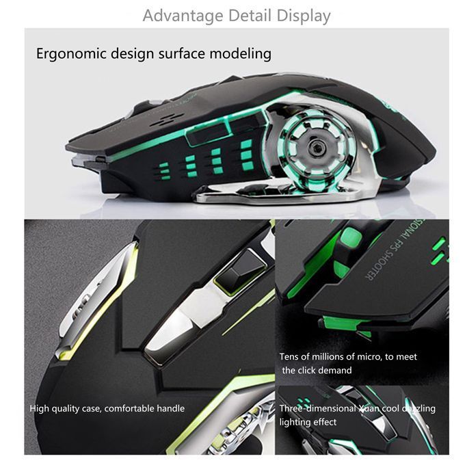 Mouse | Wireless Mouse | Wireless 2.4G Mouse Rechargeable 5.2 Bluetooth Silent Mouse