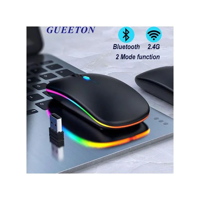 2.4G Bluetooth Dual Mode Rechargeable Wireless Mouse Black | 2.4G Bluetooth Dual Mode Rechargeable Wireless Mouse Black