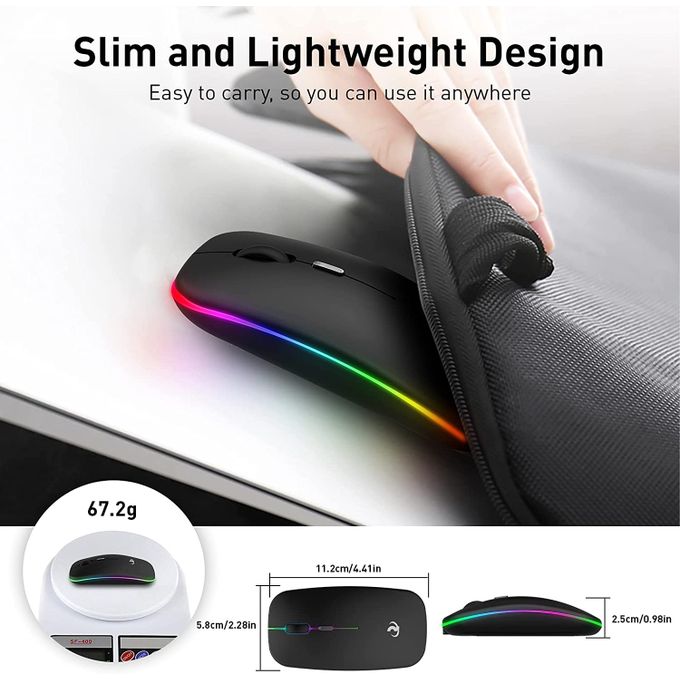 2.4G Bluetooth Dual Mode Rechargeable Wireless Mouse Black | 2.4G Bluetooth Dual Mode Rechargeable Wireless Mouse Black
