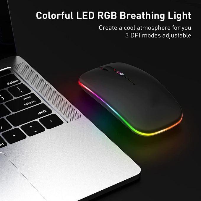2.4G Bluetooth Dual Mode Rechargeable Wireless Mouse Black | 2.4G Bluetooth Dual Mode Rechargeable Wireless Mouse Black