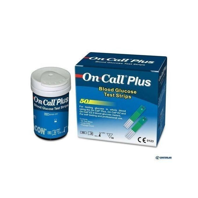 On Call Plus 50 Blood Sugar Test Strips | Glucose Test Strips Kenya | Diabetic Test Strips 50-Pack | On Call Plus Meter Compatible Blood Glucose Strips