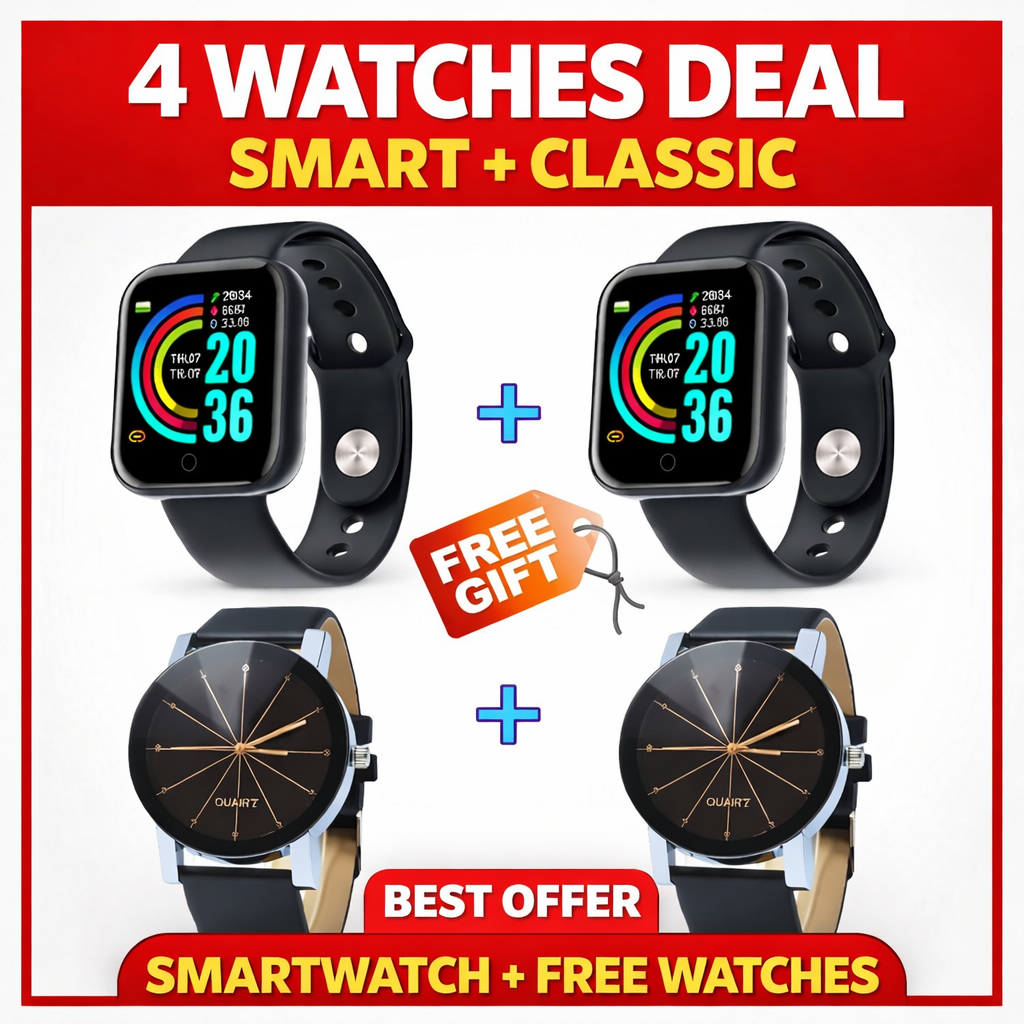 2Y68 Smartwatch + 2 Quartz Watches Combo. Bluetooth Smart Watch, Fitness Tracker, Heart Rate Monitor (Apple Watch Style Alternative Kenya)