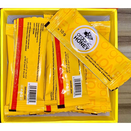 Organic Honey 24 sachets with royal jelly bee pollen & mixed herbal Sexual Wellness For Men, 100% Herbal view 5