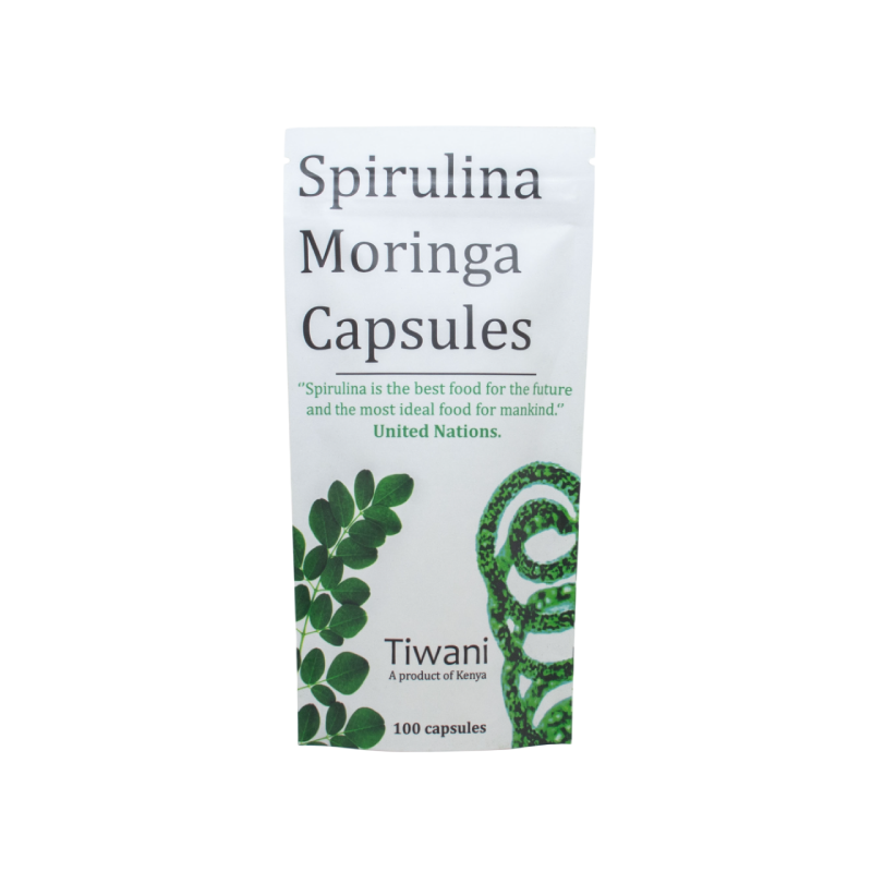 Tiwani Spirulina Moringa Capsules (100 Capsules)