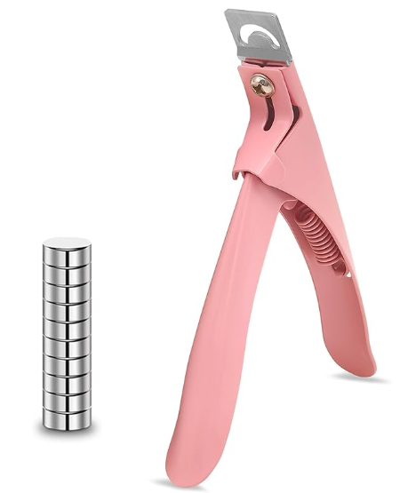Acrylic Nail Cutter with Magnet Sizer & Length Measurement,Adjustable Stainless Nail Trimmer for Salon Home Nail Art, Professional Nail Clippers for Precise Manicures