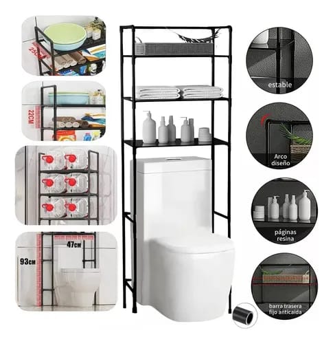 Detachable metallic frame 3 layer pvc canvas WSB3002 Washing machine rack size 69x26x170cm available in black
*👍🏽Detachable metallic frame 3 layer pvc canvas WSB3005 toilet rack s