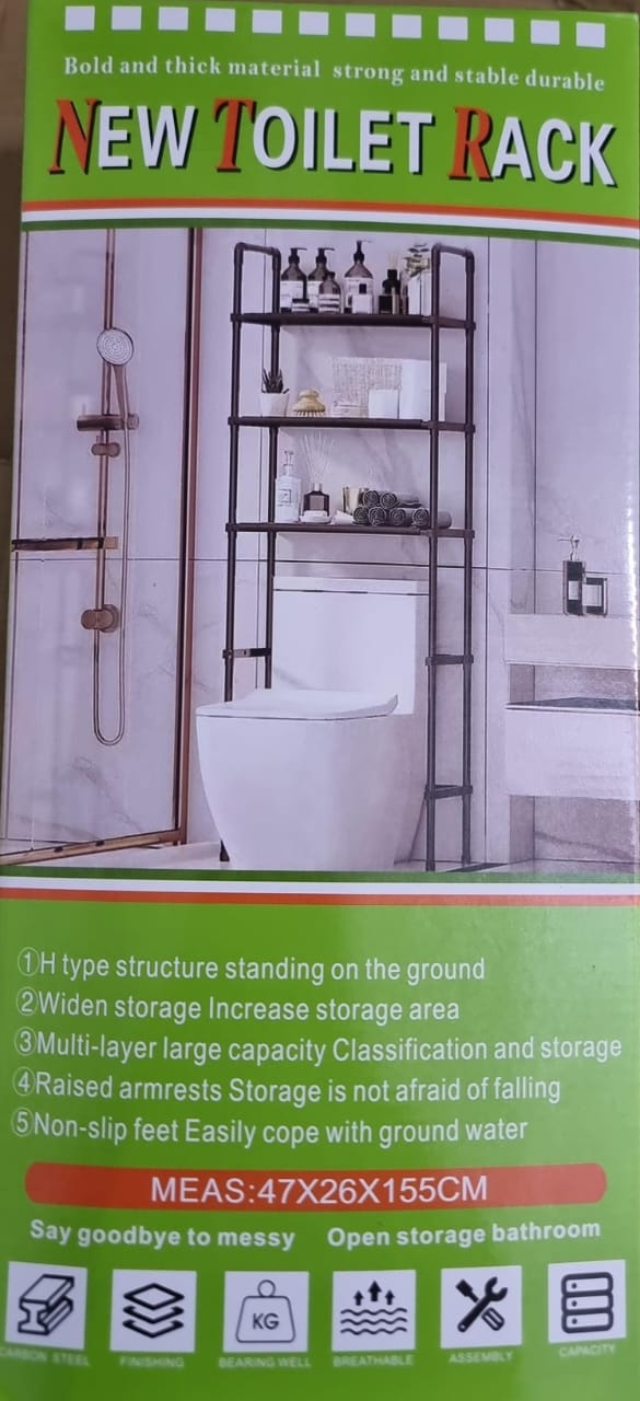 Detachable metallic frame 3 layer pvc canvas WSB3002 Washing machine rack size 69x26x170cm available in black
*👍🏽Detachable metallic frame 3 layer pvc canvas WSB3005 toilet rack s