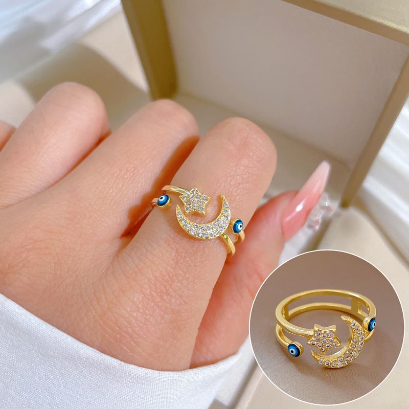 Elegant and sophisticated zircon super sparkling women's ring with adjustable opening, simple and popular Instagram Ladies' jewelry