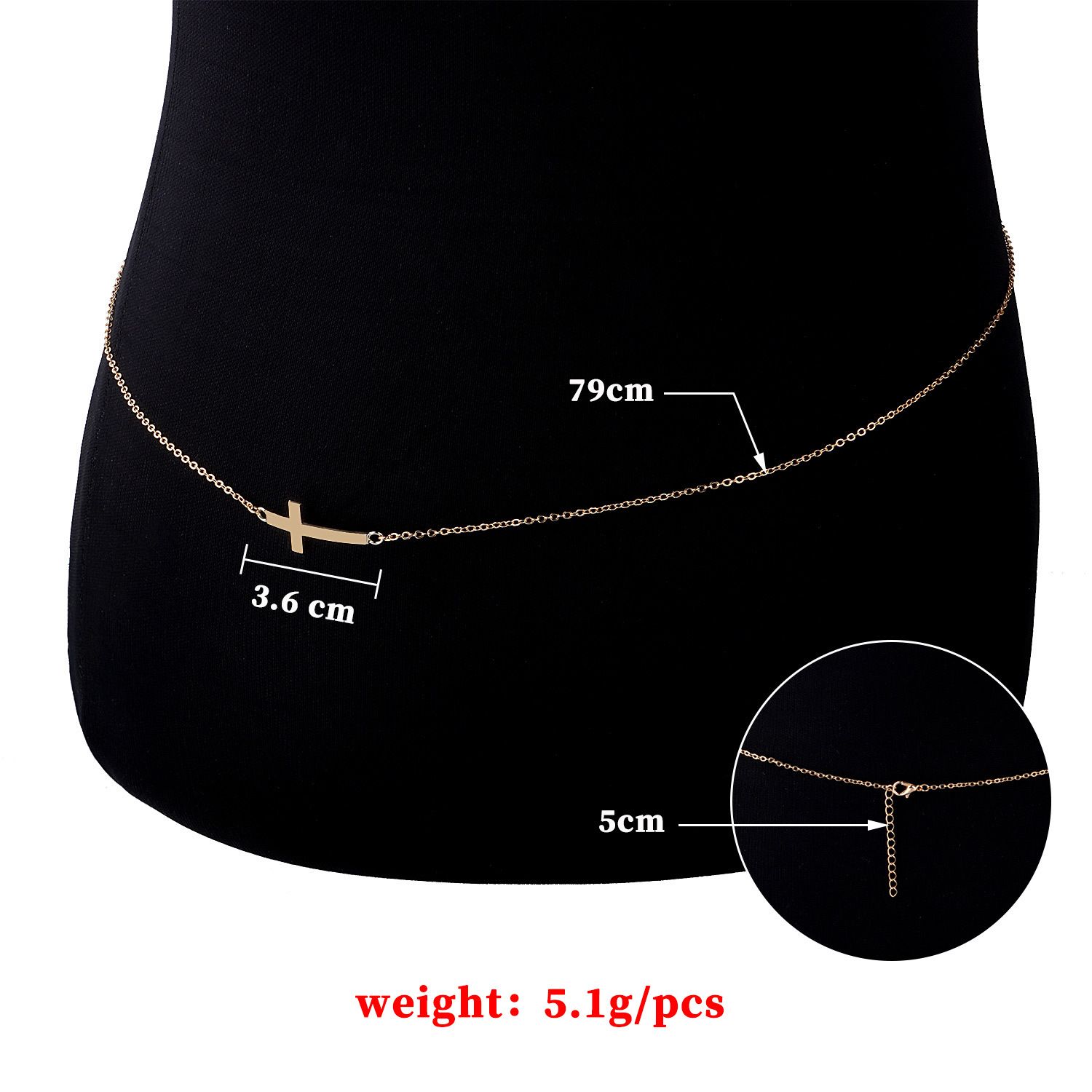 Body Chain Baby Body Chain Hot Selling Bikini O-shaped Chain Waist Chain Exquisite Sexy Fashion Metal Cross Chain