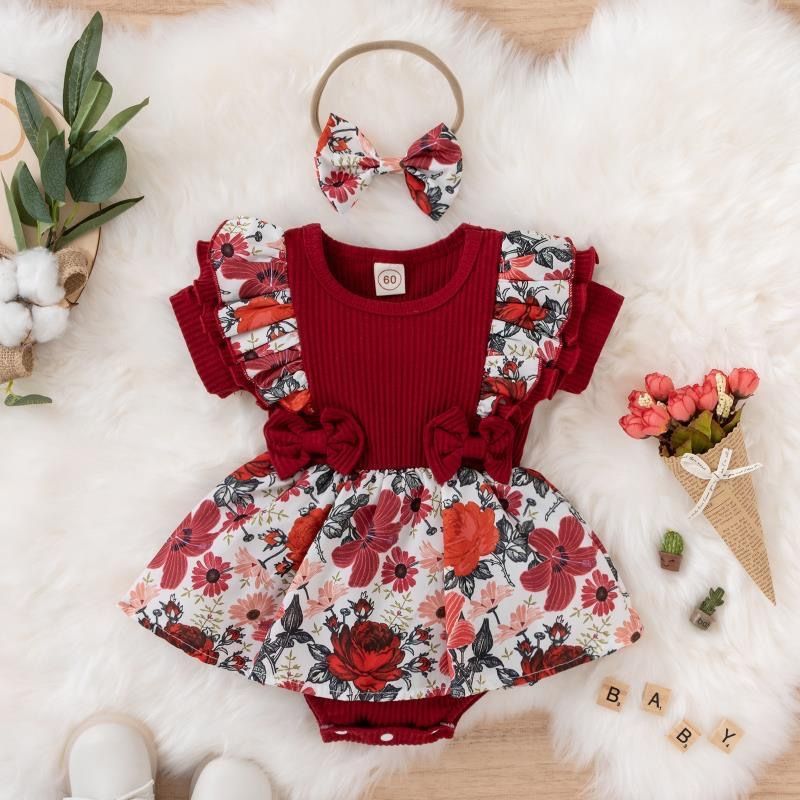 Baby clothes, newborn jumpsuit, baby dress, floral bag, fart clothes, baby crawling clothes