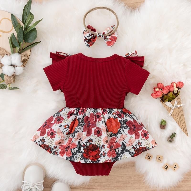 Baby clothes, newborn jumpsuit, baby dress, floral bag, fart clothes, baby crawling clothes