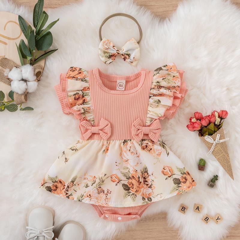 Baby clothes, newborn jumpsuit, baby dress, floral bag, fart clothes, baby crawling clothes