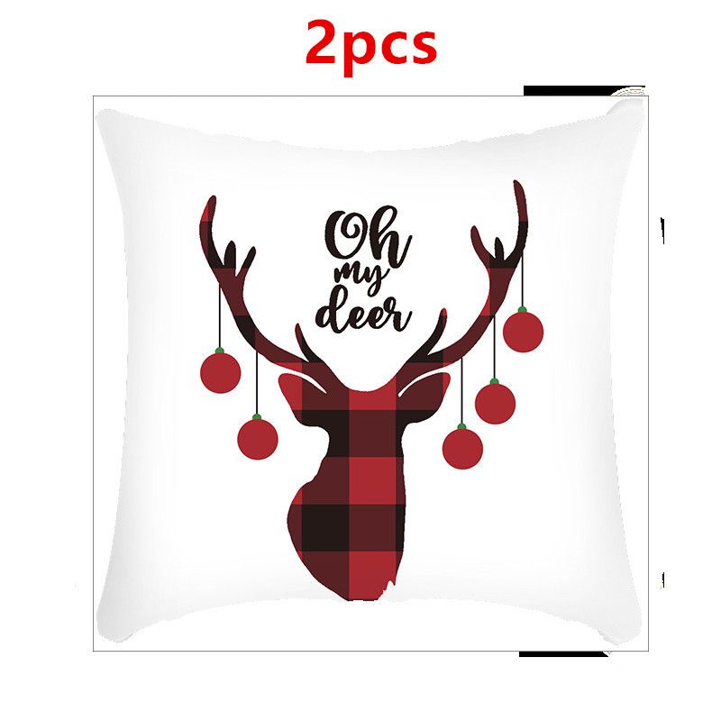 2pcs Christmas Pillow Cover Christmas Gift Cushion Cover