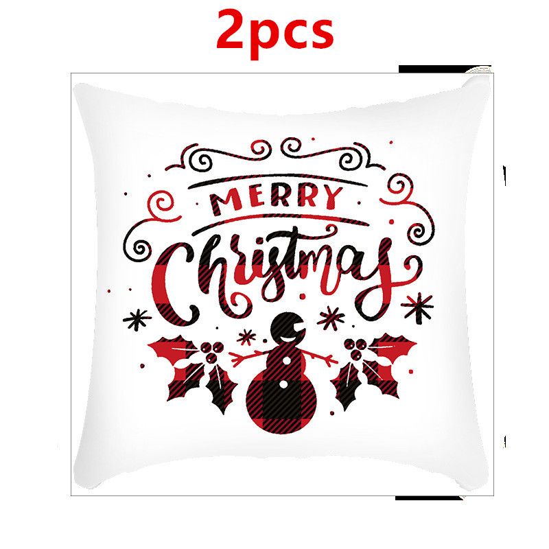 2pcs Christmas Pillow Cover Christmas Gift Cushion Cover