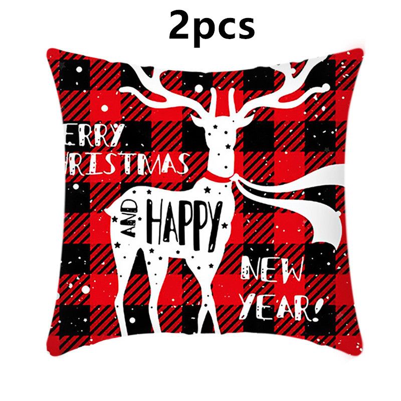 2pcs Christmas Pillow Cover Christmas Gift Cushion Cover