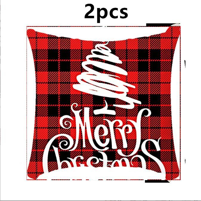 2pcs Christmas Pillow Cover Christmas Gift Cushion Cover