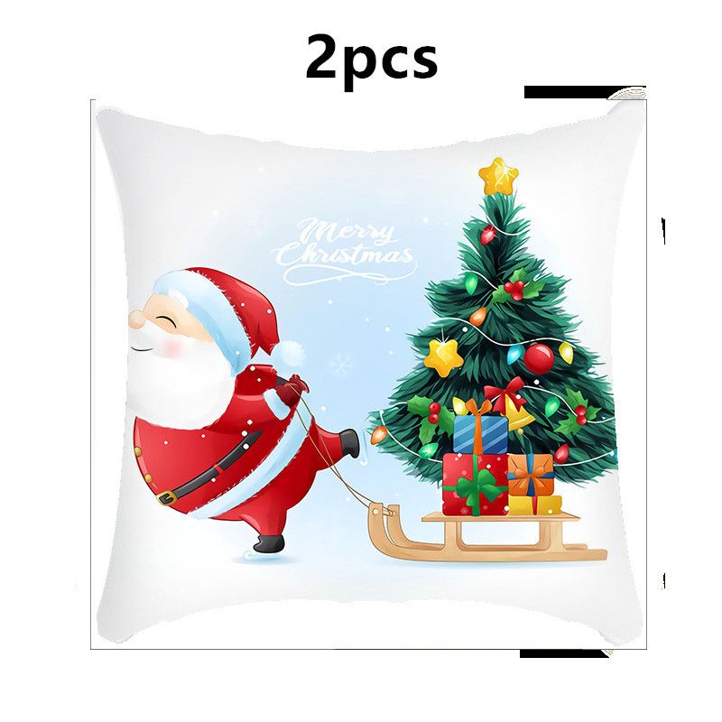 2pcs Christmas Pillow Cover Christmas Gift Cushion Cover