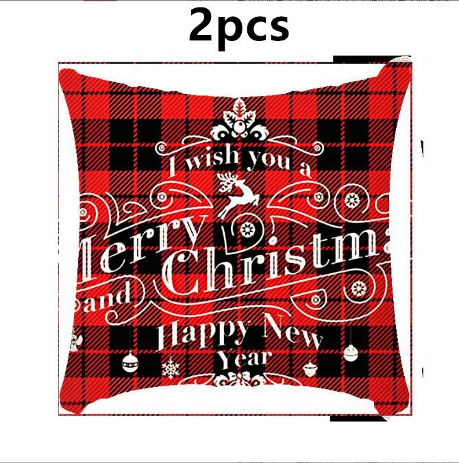 2pcs Christmas Pillow Cover Christmas Gift Cushion Cover