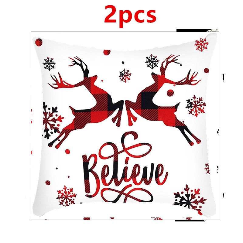 2pcs Christmas Pillow Cover Christmas Gift Cushion Cover