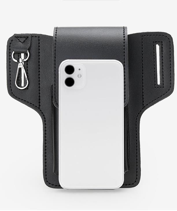 Mobile phone bag, men's waist bag, construction site work, mobile phone case, can hold cigarette box, hang keys, wear belt