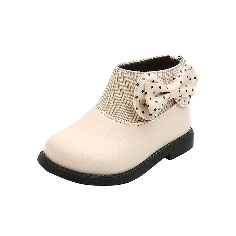 New children's cotton boots, girls' soft soled leather boots, baby's versatile and plush Martin boots