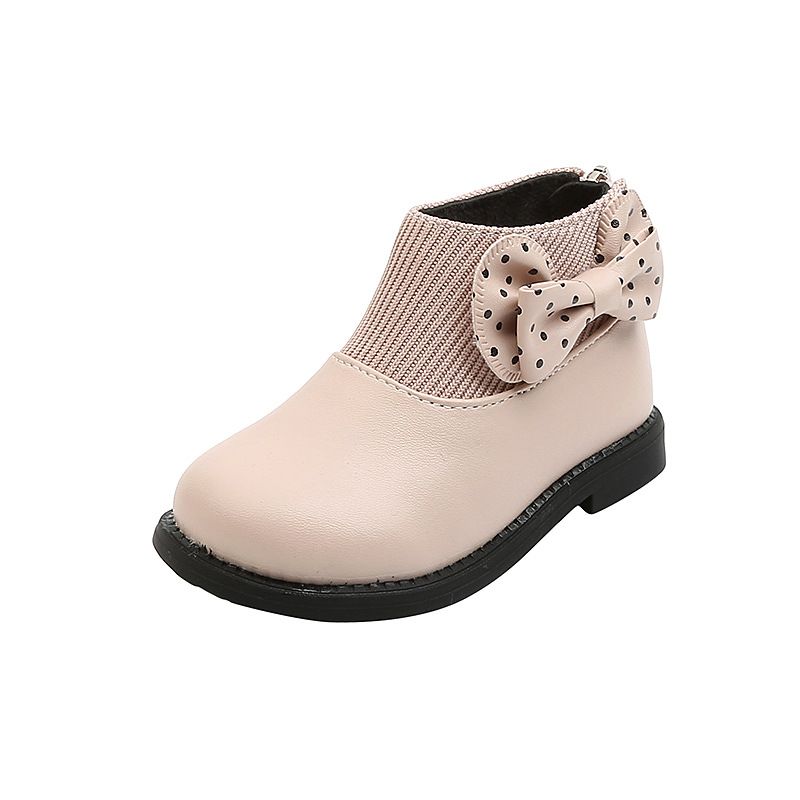 New children's cotton boots, girls' soft soled leather boots, baby's versatile and plush Martin boots