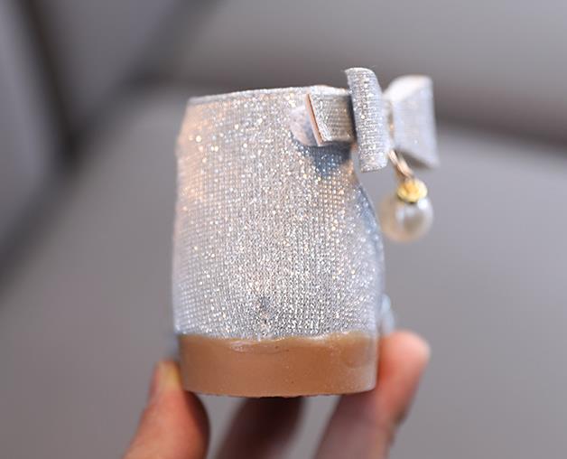 Children's leather shoes, girls' single shoes, pearl rhinestones, small and medium-sized children's princess shoes, children's sandals