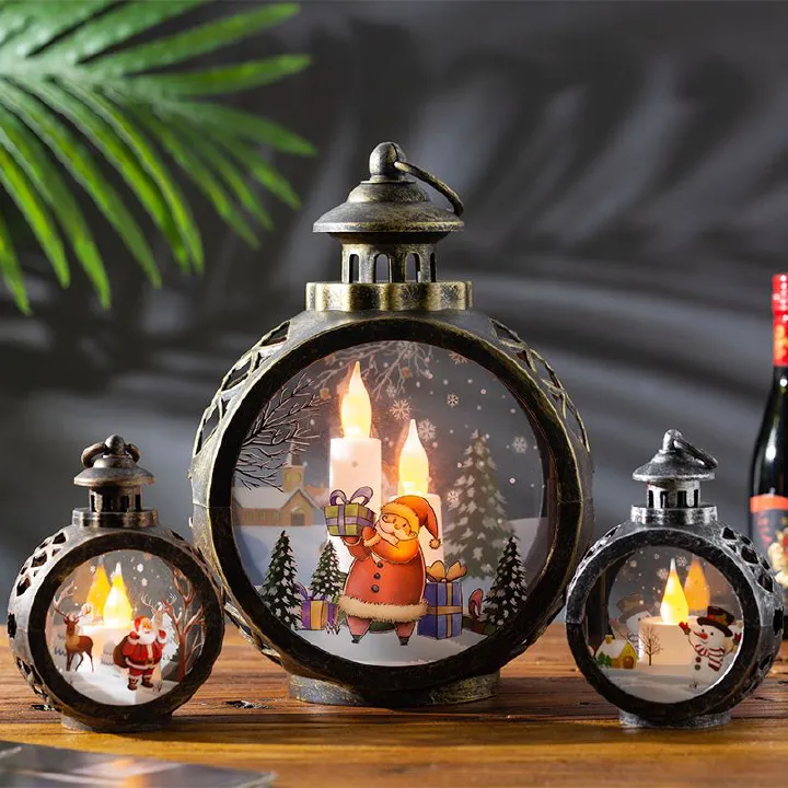 Christmas decorations, vintage night lights, glowing gifts, window displays, desktop decorations, props, atmosphere ornaments