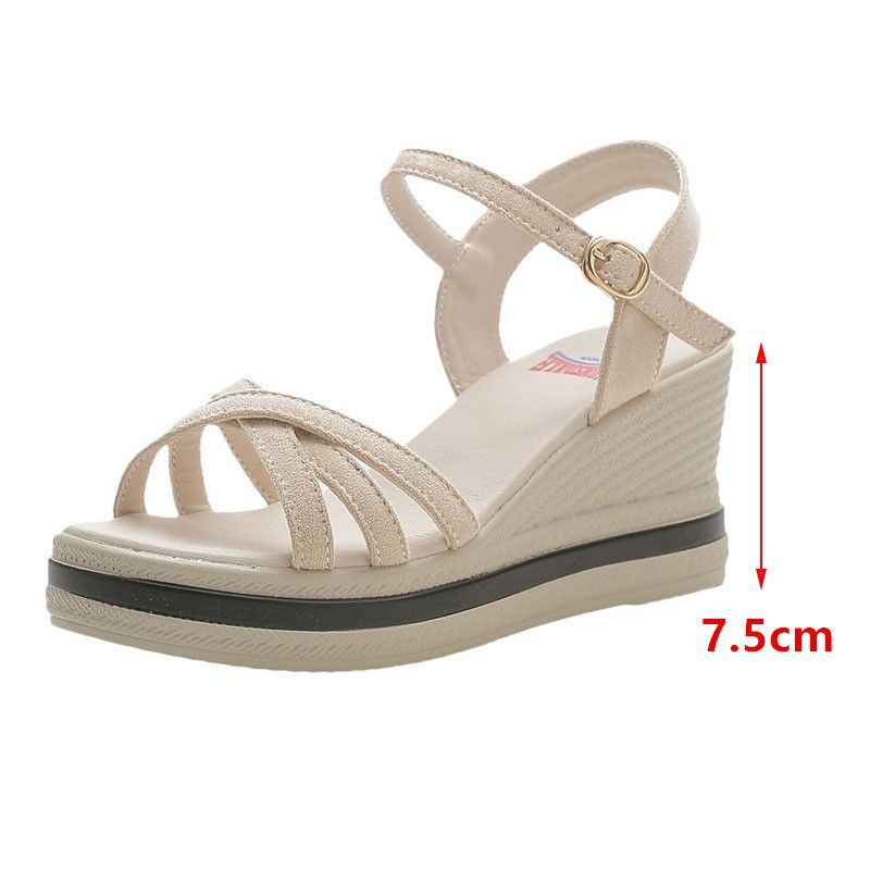 Hot selling wedge sandals for women's summer collection, thick soled anti slip mom shoes, lightweight and versatile, cool slippers for women