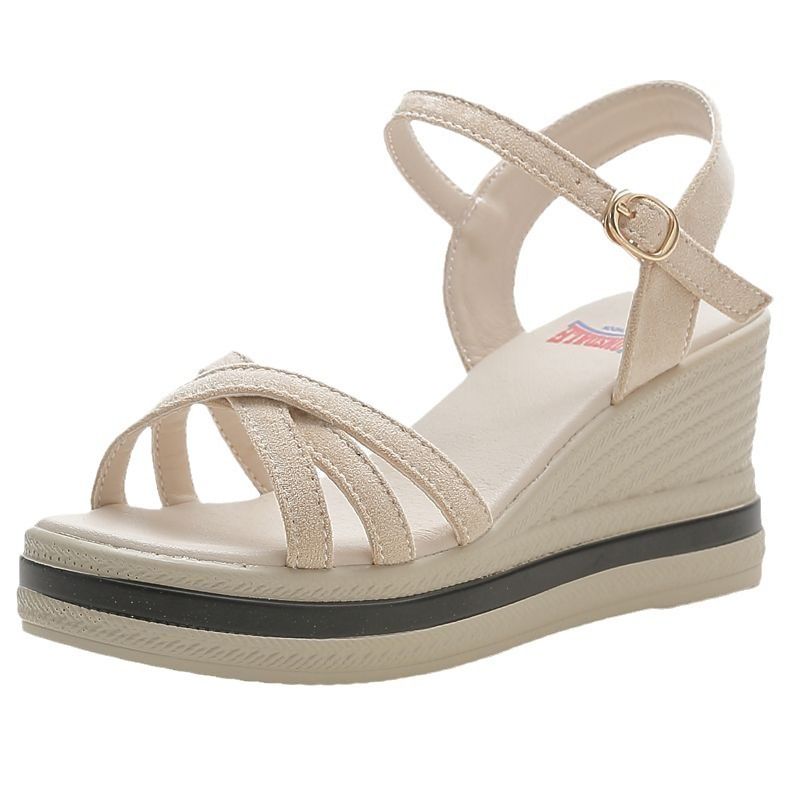 Hot selling wedge sandals for women's summer collection, thick soled anti slip mom shoes, lightweight and versatile, cool slippers for women