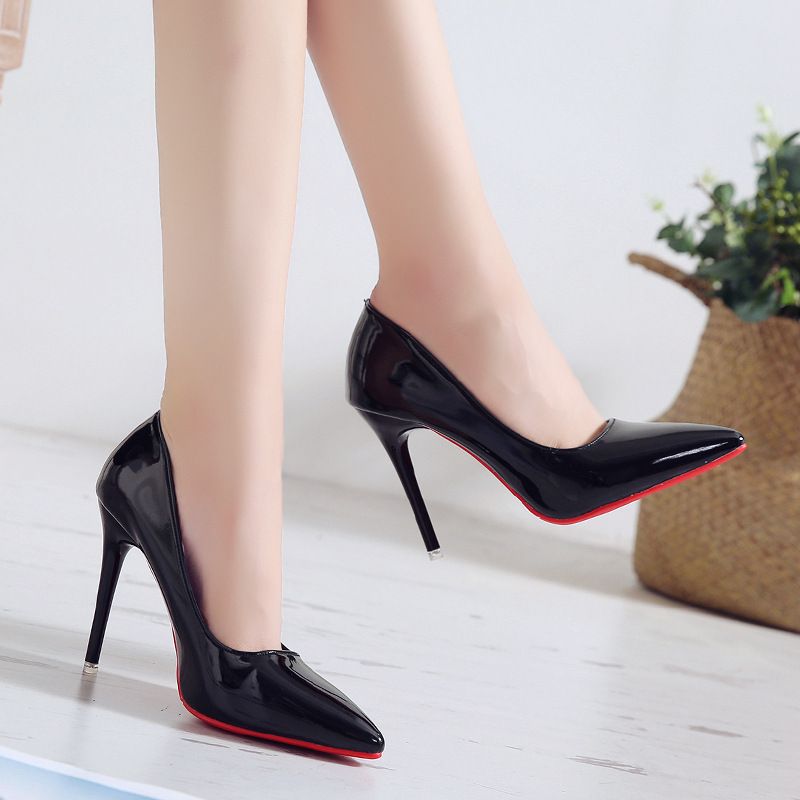 New Women's Shoes Spring and Autumn European and American Style Pointed Shallow Mouth Fine Heel High Heels Women's Basic Single Shoes Work Shoes Women
