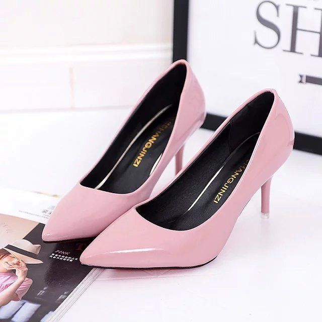 Women's High Heels Fashion Solid Color Casual Thin Heel Shallow Mouth Office OL Women's Large Size New High Heels