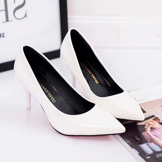 Women's High Heels Fashion Solid Color Casual Thin Heel Shallow Mouth Office OL Women's Large Size New High Heels