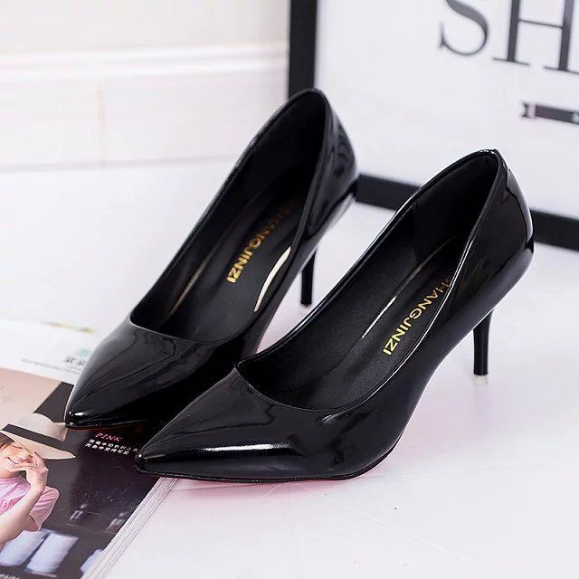 Women's High Heels Fashion Solid Color Casual Thin Heel Shallow Mouth Office OL Women's Large Size New High Heels