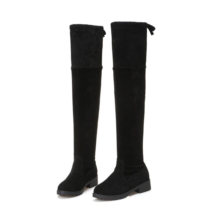 Women's autumn and winter new boots with frosted mid heel, slimming over the knee long boots, women's thick heels, Martin boots, women's