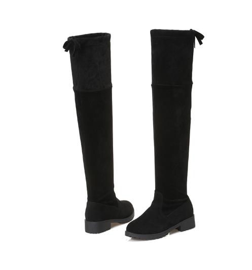 Women's autumn and winter new boots with frosted mid heel, slimming over the knee long boots, women's thick heels, Martin boots, women's
