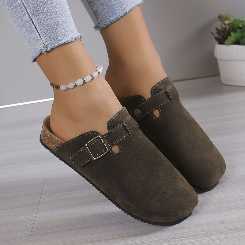 Big size Boken shoes, half toe, half drag, one foot, sandals, women's summer outdoor wear, round toe, half drag, lazy shoes