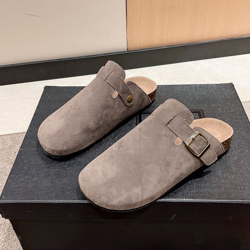 Big size Boken shoes, half toe, half drag, one foot, sandals, women's summer outdoor wear, round toe, half drag, lazy shoes