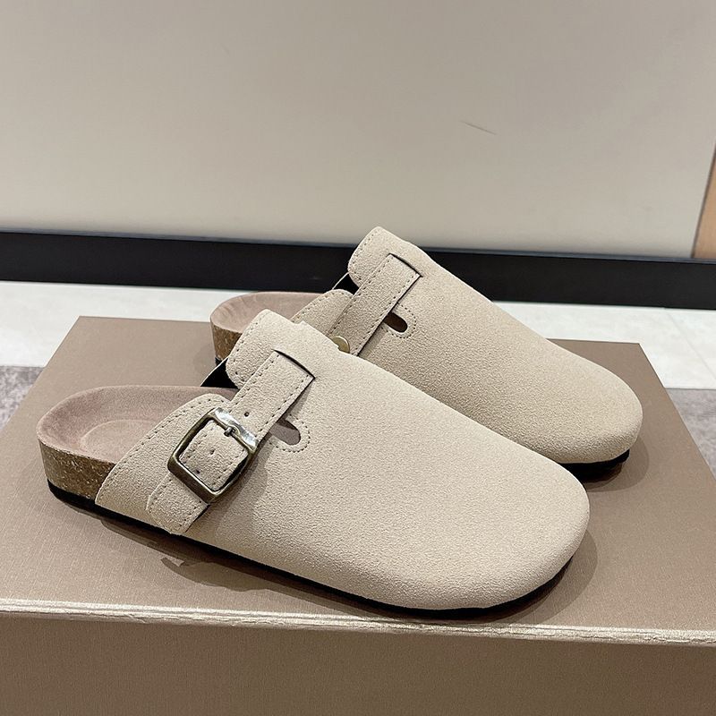 Big size Boken shoes, half toe, half drag, one foot, sandals, women's summer outdoor wear, round toe, half drag, lazy shoes