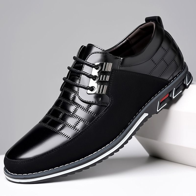 New Fashionable Men's Leather Shoes High Quality Formal Business Extra Large Fashionable Leather Shoes Horseshoe Heels Men's Shoes