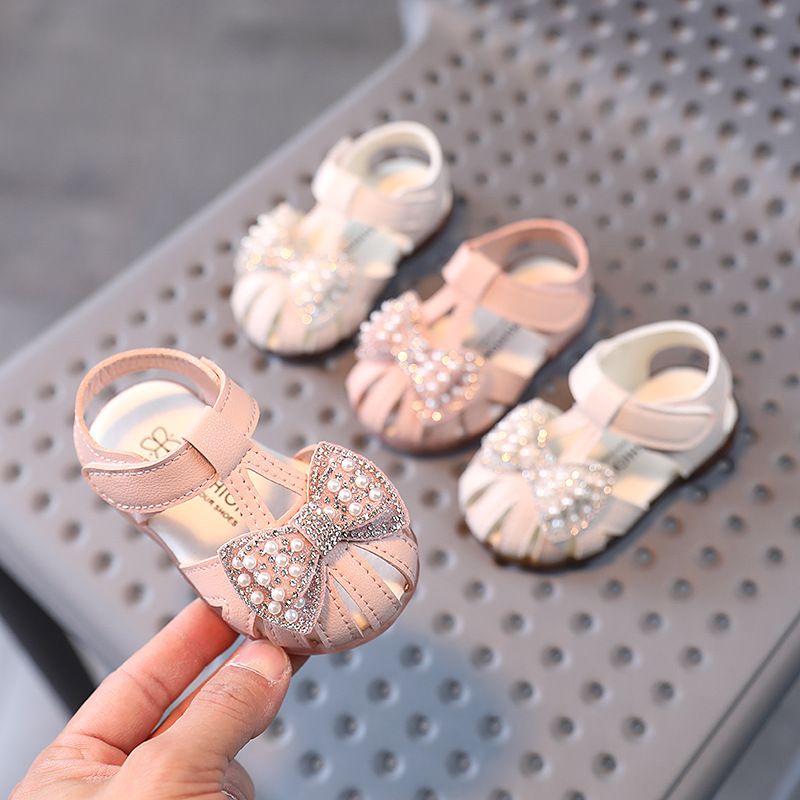 Summer baby sandals breathable baby sandals girl princess shoes anti slip lightweight walking shoes