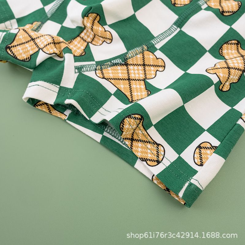 4pcs boys' underwear pure cotton four cornered teddy bear cartoon children's underwear boys' flat underwear