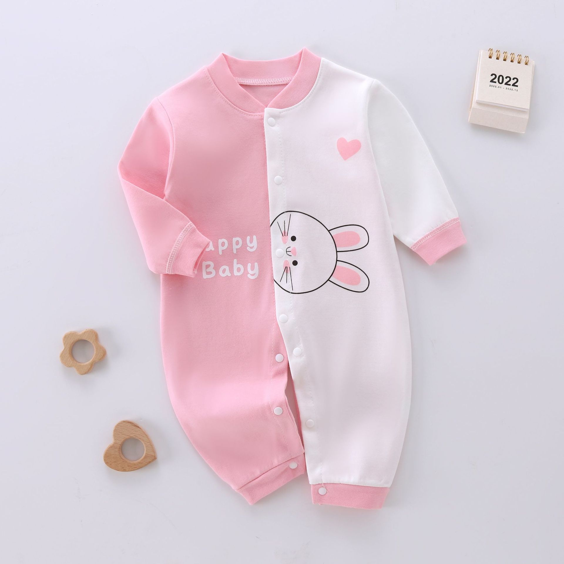 Baby jumpsuit autumn and winter long sleeved combed cotton printed crawling suit, baby close fitting underwear, baby clothes