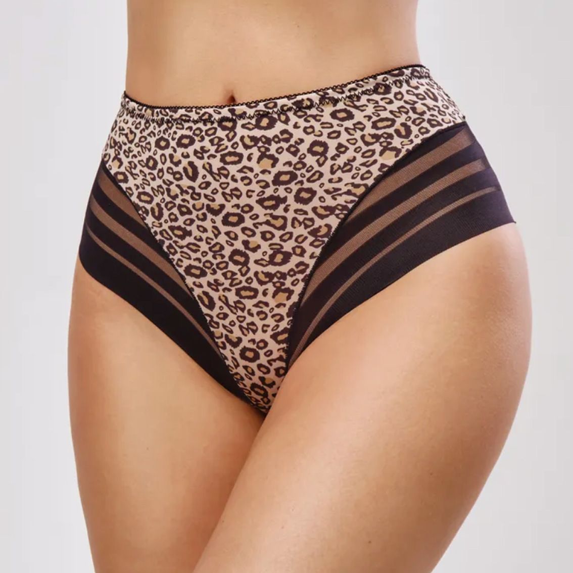 European and American sexy mesh splicing underwear for women, breathable summer thin style, see through, hip hugging, high waist, plus size women's triangle pants