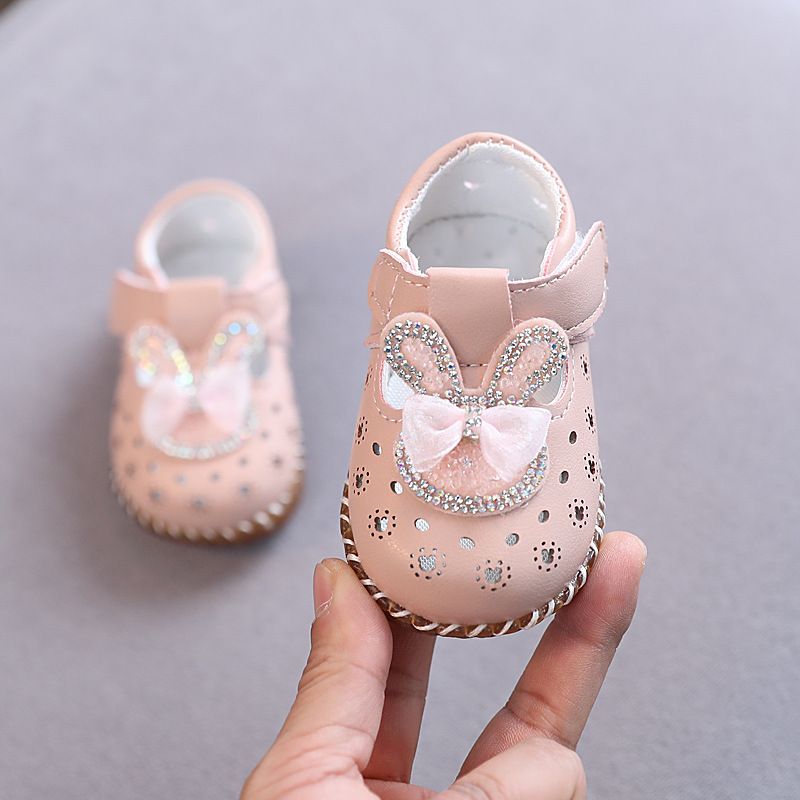 Spring and summer women's baby sandals 0-1 year old breathable baby princess shoes soft soled non slip leather l sandals 6-12 months toddler shoes