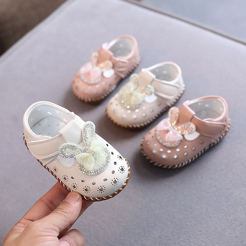 Spring and summer women's baby sandals 0-1 year old breathable baby princess shoes soft soled non slip leather l sandals 6-12 months toddler shoes