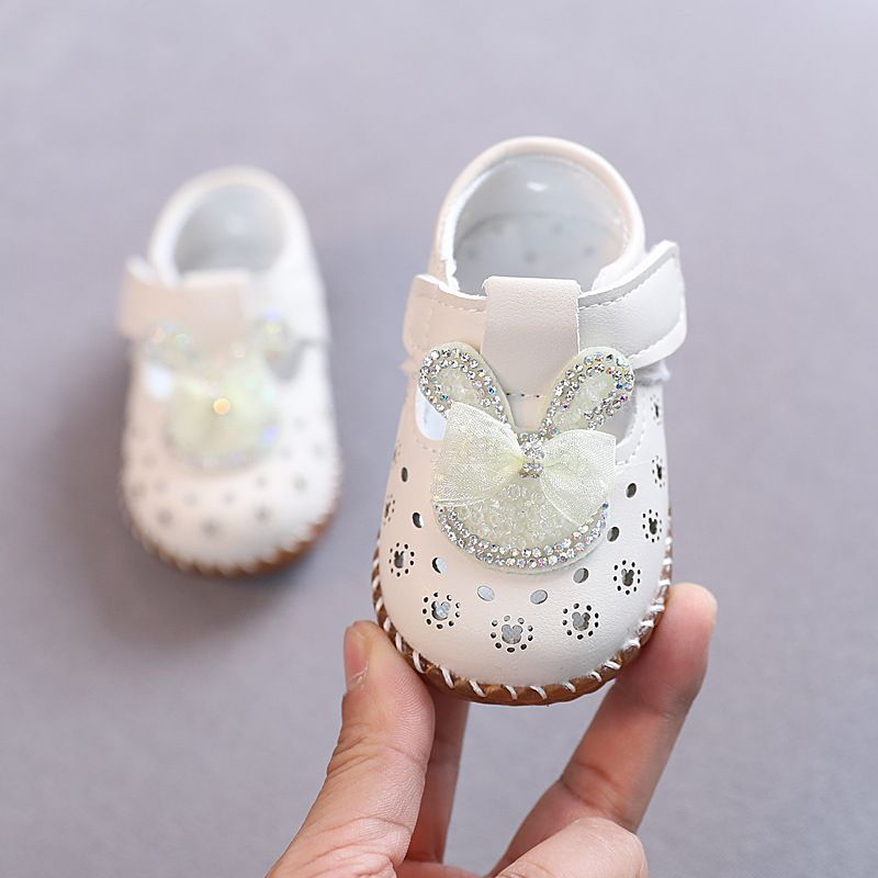Spring and summer women's baby sandals 0-1 year old breathable baby princess shoes soft soled non slip leather l sandals 6-12 months toddler shoes
