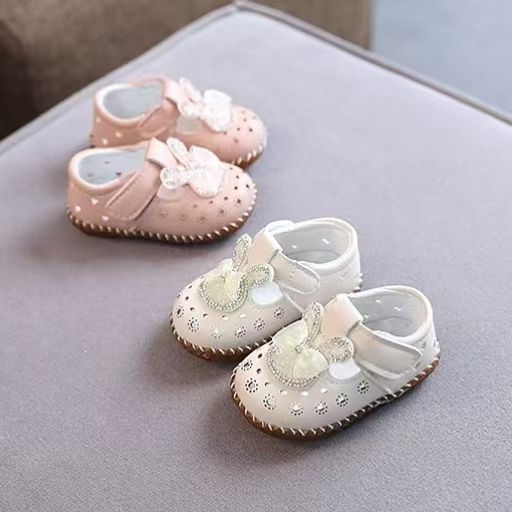 Spring and summer women's baby sandals 0-1 year old breathable baby princess shoes soft soled non slip leather l sandals 6-12 months toddler shoes